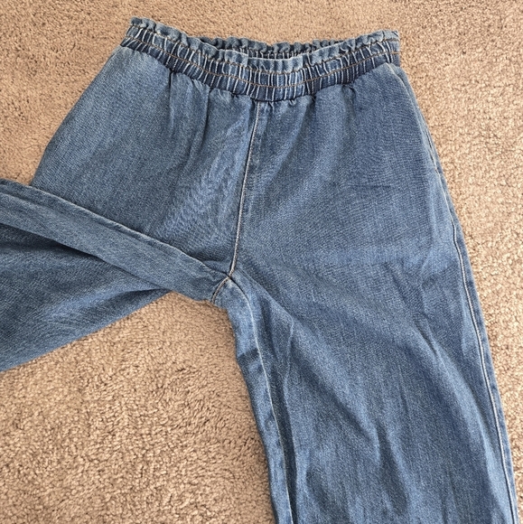 LNA Santo Denim Pants in True Blue Wide Leg Elastic Waist  Size Small - Picture 11 of 15